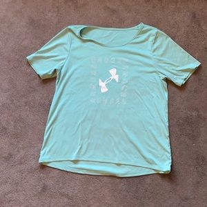 XL Teal/light blue/light green under armour t-shirt